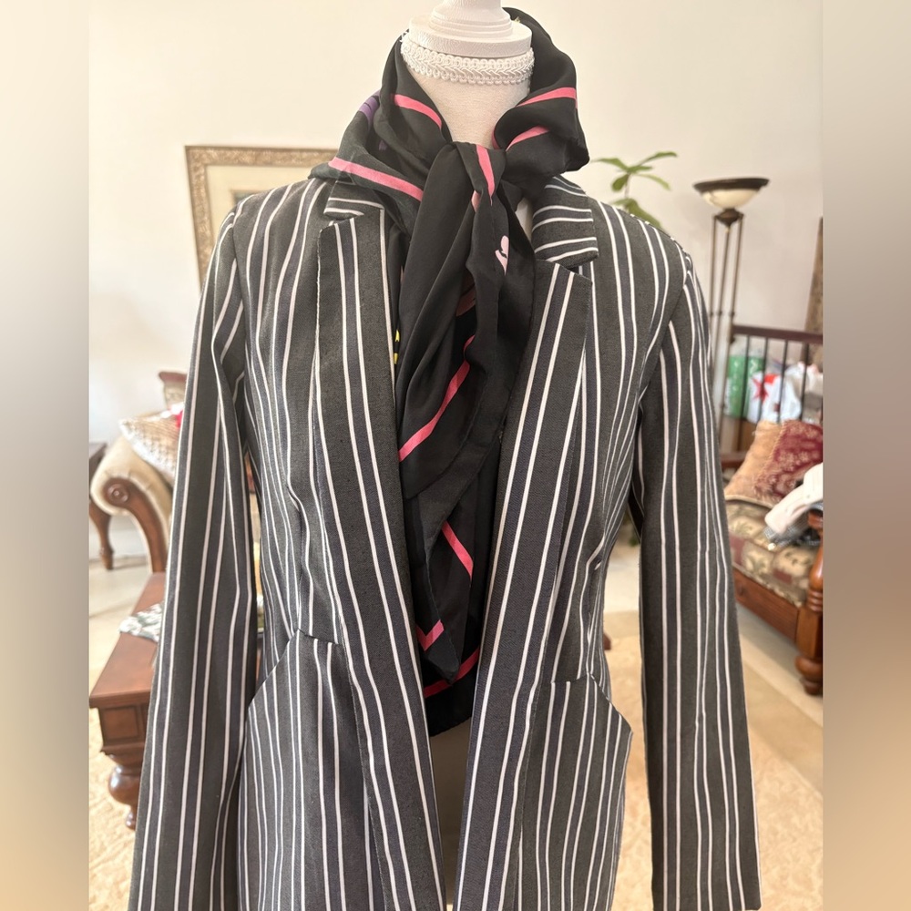 BCBGeneration Black and White Striped Blazer